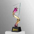 Adl New Design Acrylic Awards Customized Logo Words Sports Events Gifts Crystal Glass Trophy
