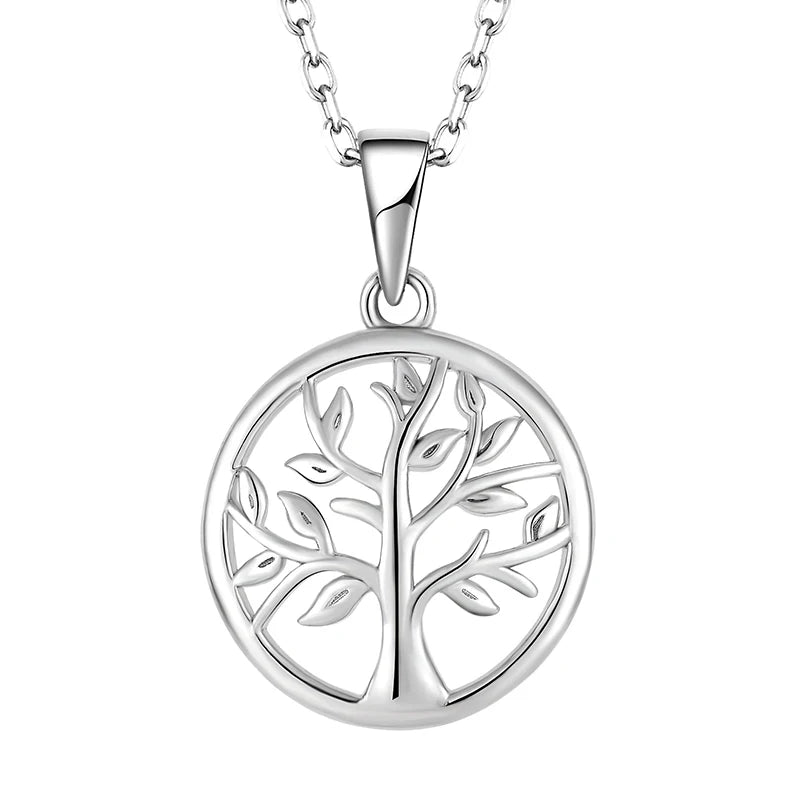 Choker Tree of Life Pendant Necklace Luxury Jewellery Silver Plated Round Silver Factory Outlet Women Trendy 925 Sterling Silver