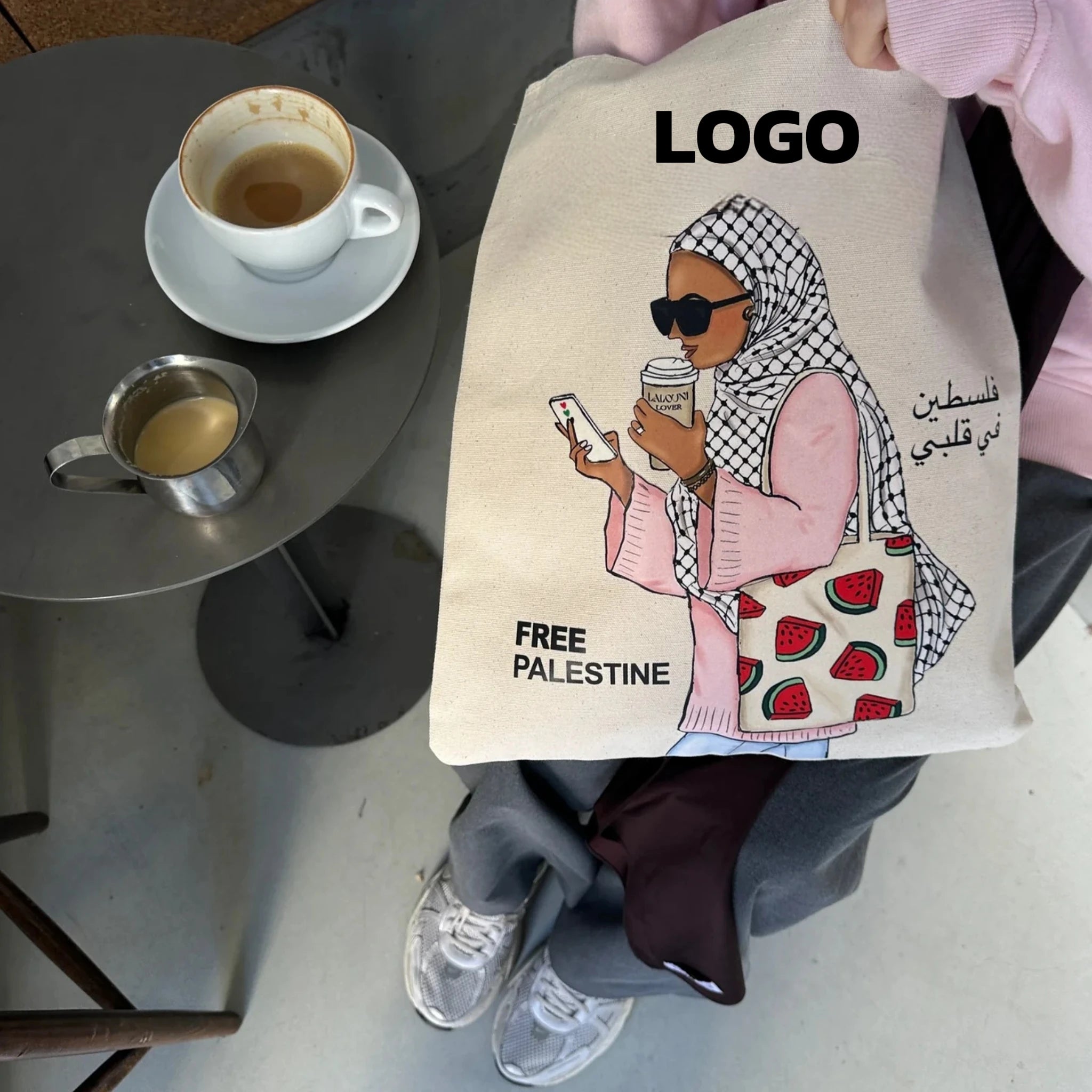 Holiday Season Gift Dubai Fashion Outfit Custom Arab Accessories Islamic Storage Bag Muslim Woman Linen Tote Bag for Abaya Set