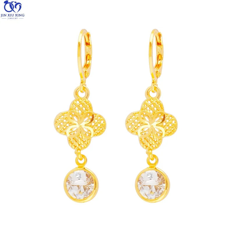 Jxx Women Earings 2020 Fashion Jewelry Womens Gold Zircon Plated 24k Diamond Earrings