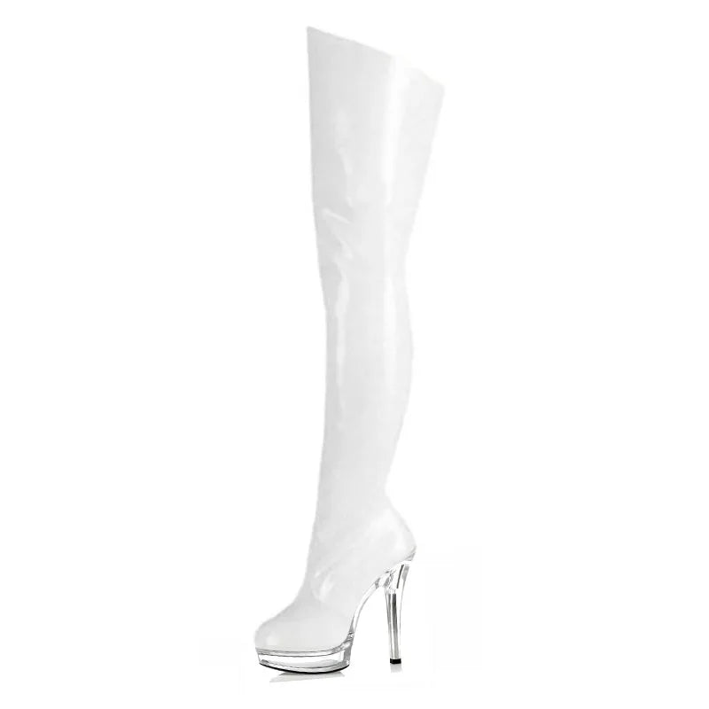 Pole Dance 13cm Exotic Dancer Boots Cross Dressing High-heeled Shoes Over-the-knee Women's Boots Strap 5inch Thigh High Boots