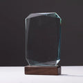 Blank Rectangle Crystal Trophy with Wooden Base  MH-NJ0142
