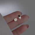 GT 925 Silver Needle Cute Astronaut Asymmetry Planet Stud Earrings Opal Stud Earrings for Women