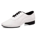 Cow Leather White Boys Latin Shoes Modern Dance Training Jazz Shoe for Men