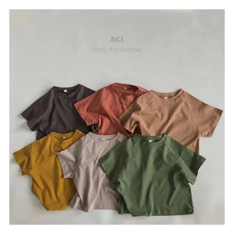 Fashion Colourful Washable Cotton Kids T-shirt Short Sleeves for Kids Printed T Shirt