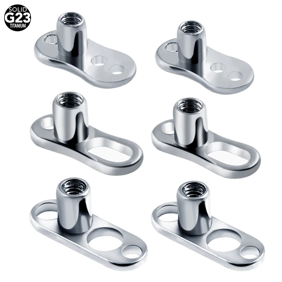 Solid G23 Titanium Micro Dermal Anchor 14G 2MM & 2.5MM Dermal Base With Holes Body Piercing Jewelry