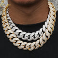 23mm 5 Rows VVS Moissanite Diamond S925 Sterling Silver Lab Grown Si Diamond Iced Out Hip Hop Jewelry Cubana Necklace for Men