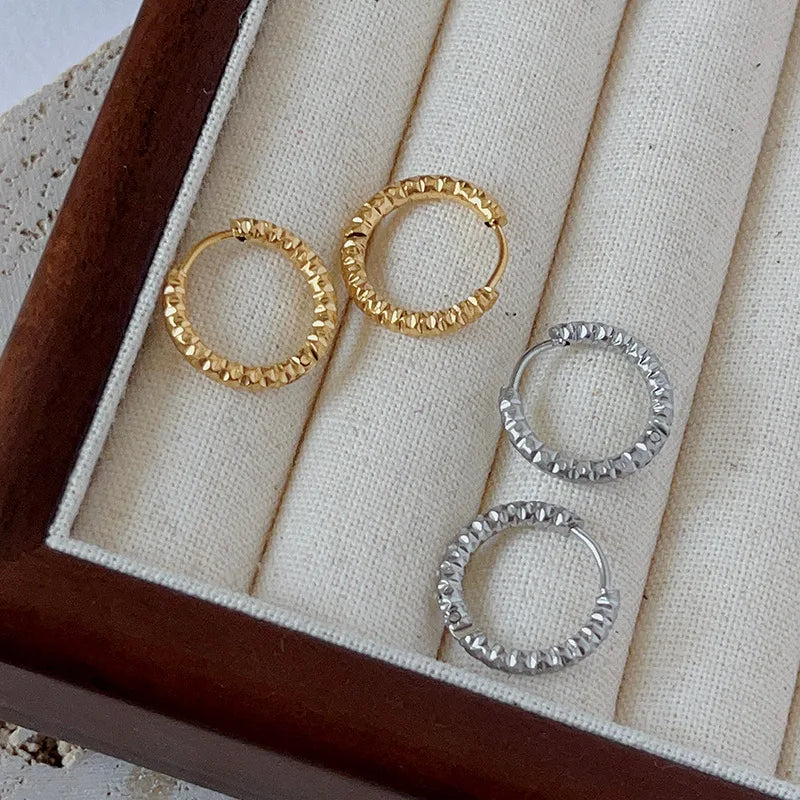 Fashion 18k PVD Gold Plated Simple Small Hoop Earrings Jewelry Titanium Steel Fashion Hoop Earrings Design for Women