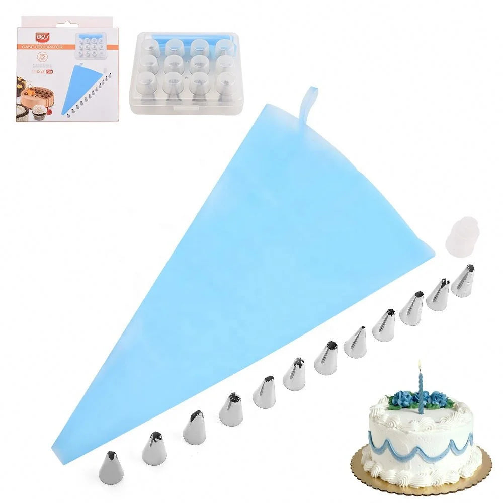 Cake Butter Decorating Spout Set Decorating Bag Kitchen Stainless Steel Decorating Spout 12 Heads Household Baking Tools