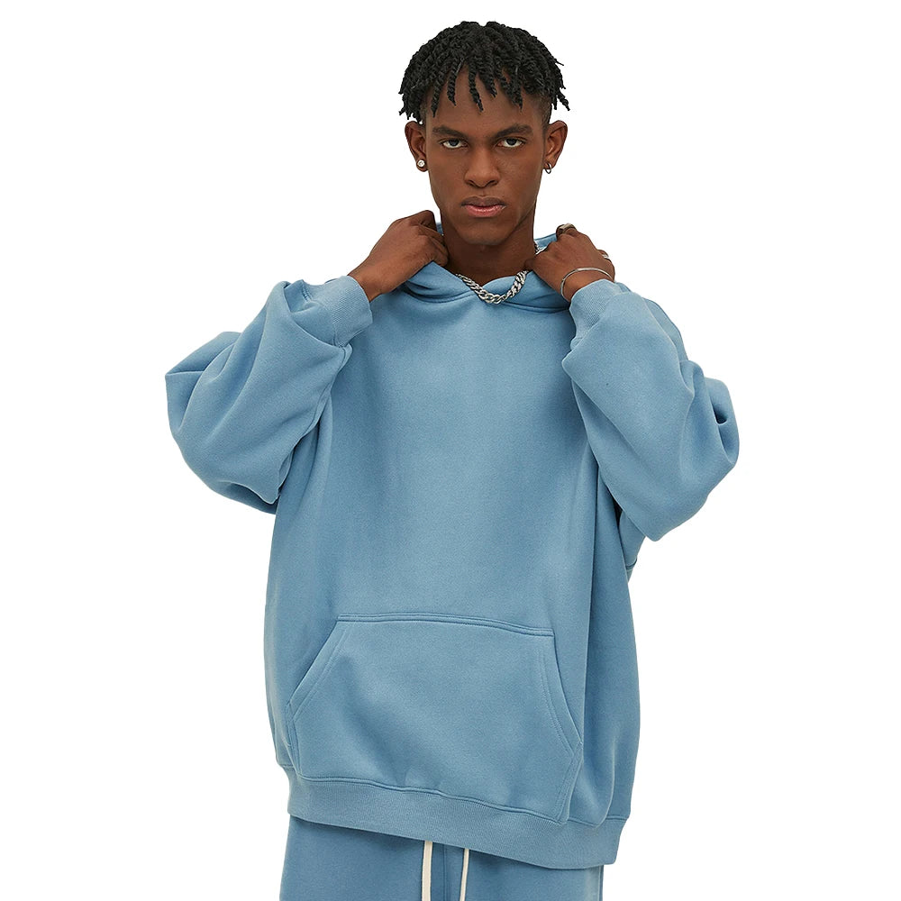 Wholesale Luxury Custom Heavyweight Men Oversized Hoodie Manufacture Heavy Cotton 100% 350g French Terry Hoodie
