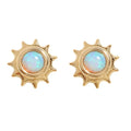 Latest Design Mini 925 Silver 14k Gold Plated Sun Opal Stud Earrings for Women
