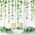 DAMAI Spring Summer Theme Green Paper Leaf Garland Hanging Leaves Banner Wedding Engagement Bachelorette Party Decorations