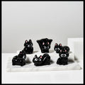 Wholesale Dollhouse Decoration Kit with Resin Black Cat Cartoon Miniature Figurines Fairy Garden Animals Sculpture Accessory Set
