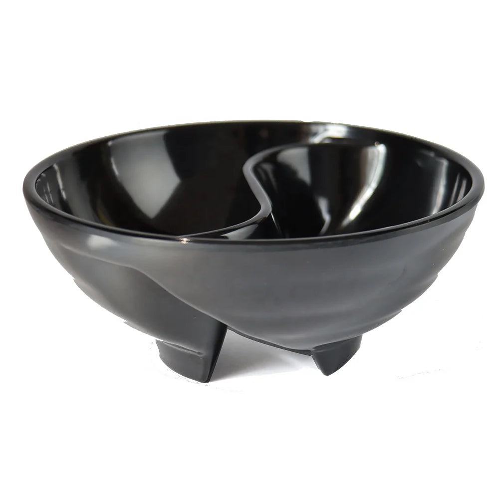 Factory Supply Durable Food Grade 7.5 Inch Soggy Serving 2 Compartments Divided Melamine Bowl