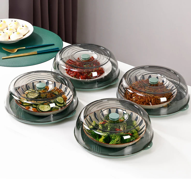NFS2022 Multilayer Stackable Dust Proof Plate Round Dish Cover Insulation Food Cover Home Decoration Carton Chosen Clear Plastic