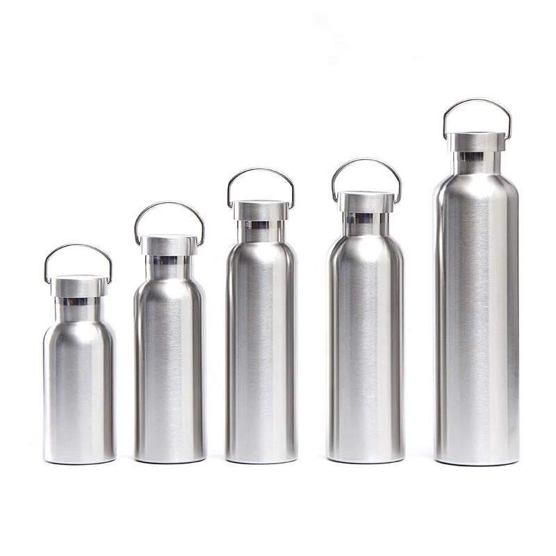 In Stock 350/500/600/750/1000 ml Double Wall Vacuum Flask Stainless Steel Thermal Bottle Sliver Bottle