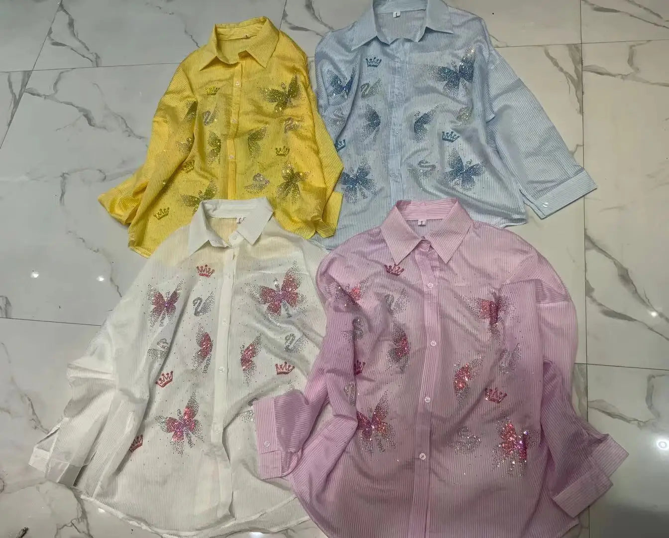 2026 Rhinestones Long Sleeve Women Shirts  OC721