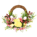 Simulation Easter Egg Bunny Wreath for Front Door Hanger Pendant Easter Decorations Simulation Garland