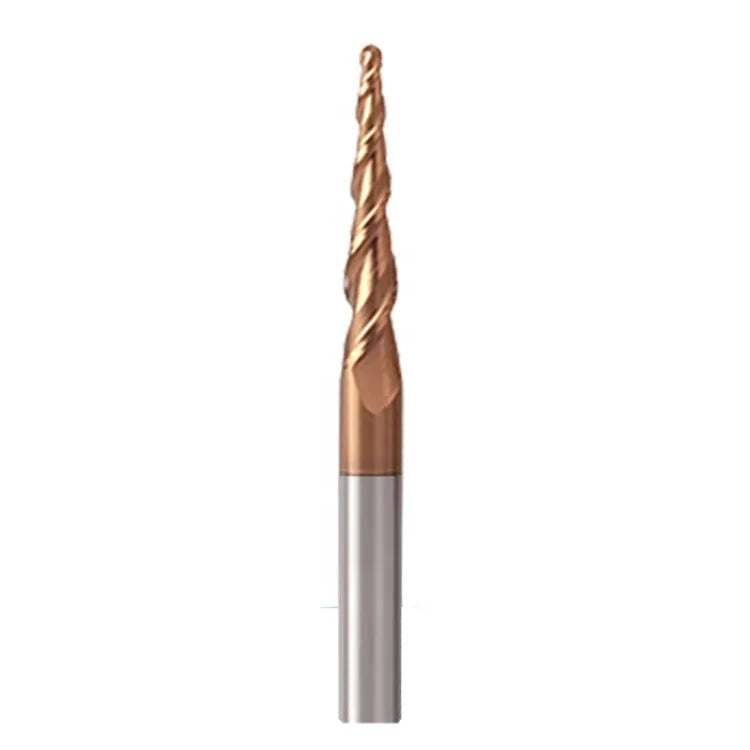 Altin Coated Tapered Ball Nose Carbide End Mill R0.5*D6*20*50L*2F HRC55 CNC Tool Milling Cutter Woodworking 10 Pcs 3 Years