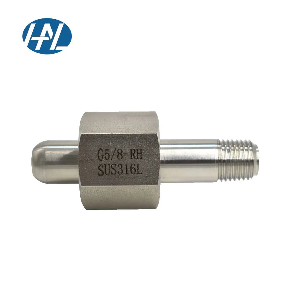 HAL-LOK G5/8"-RH 5/8 Stainless Steel 316 CGA320 Gas Cylinder Fitting Connector Forged Polished Thread up to 3000psi