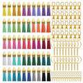 DIY Crafts Tassel Charm Pendant Keychain Rings Key Rings Clip Chains Screw Eye Pins Jump Rings Jewelry Accessories with Tassels