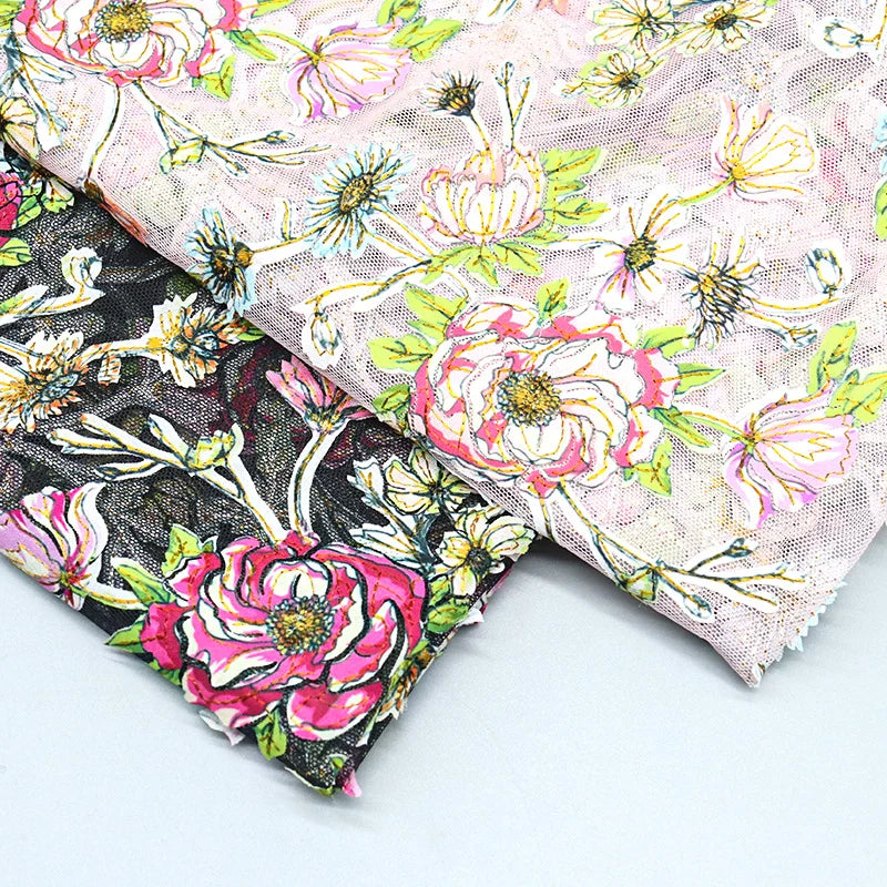 Factory Direct Selling Embroidered Fabric Polyester Flower Rose Luxury Lace Fabric for Dress