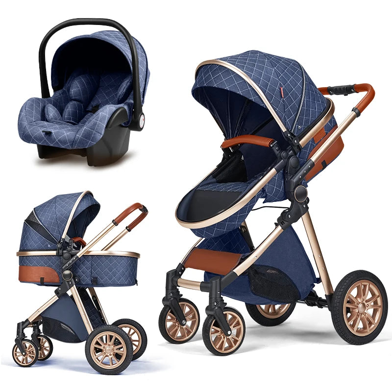 Baby Carriage Newborn Pram Luxury Two Way Push 360 Rotate Trolley Travel Good Quality Baby Stroller