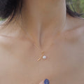 Delicate 14K Gold Plated 925 Sterling Silver Freshwater Pearl Pendant Necklace Pearl Necklace