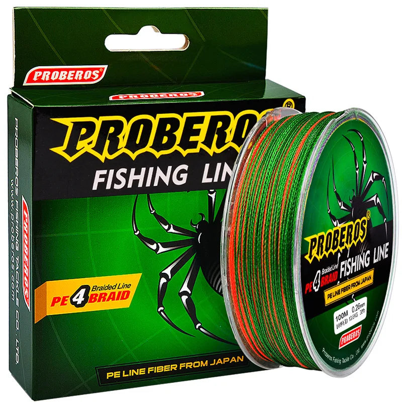 Colorful Braid 4 Strands 100m PE Braided Fishing Line Smoother Floating Line Carp Fishing Thread Fishing Tackle