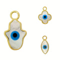 Clover Shape AU585 14k Solid Yellow Gold Pendant Charms for Necklaces Gold Accessories