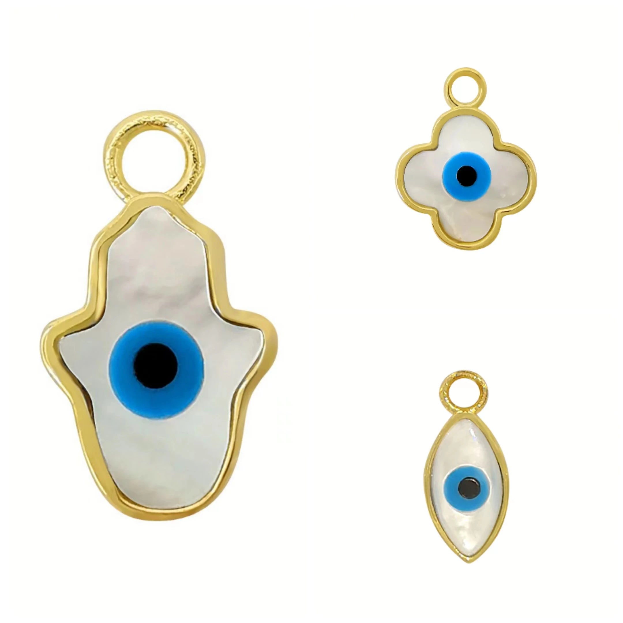Clover Shape AU585 14k Solid Yellow Gold Pendant Charms for Necklaces Gold Accessories