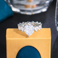 Super Shiny White Cubi Zirconia Engagement Wedding Big Love Heart Ring for Women Accessories