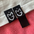 Recycled Material Knitting logo Polyester Hem Labelbrand Name Damask Hem Tag for Beanie