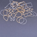 Lot of 30 Stainless Steel Geometric Hollow Link Earrings and Circle Pendant for Jewelry Making