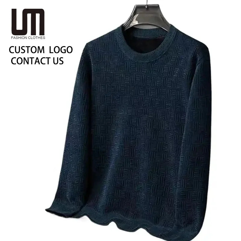 Liu Ming 2025 Autumn Winter Men's Thick Warm Casual Pullovers Long Sleeve Breathable Knitted Sweaters Clearance Sale