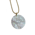 Custom Dainty Round Natural MOP Shell Pendant Christian Jesus Cross Necklace Women Jewelry