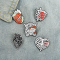 Gray Heart Soft Enamel Pin Creative Rib New Coat Charm Men Women Bulk Jewelry Hard Enamel Brooches