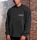 Vintage Sun Faded Cotton 220gsm Heavyweight Long Sleeve T-shirt Acid Wash for Men