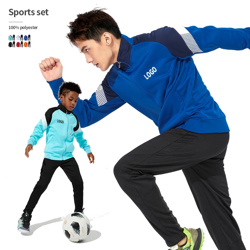 Long Sleeved Windproof Mens Joggers Gym Fitness Sets