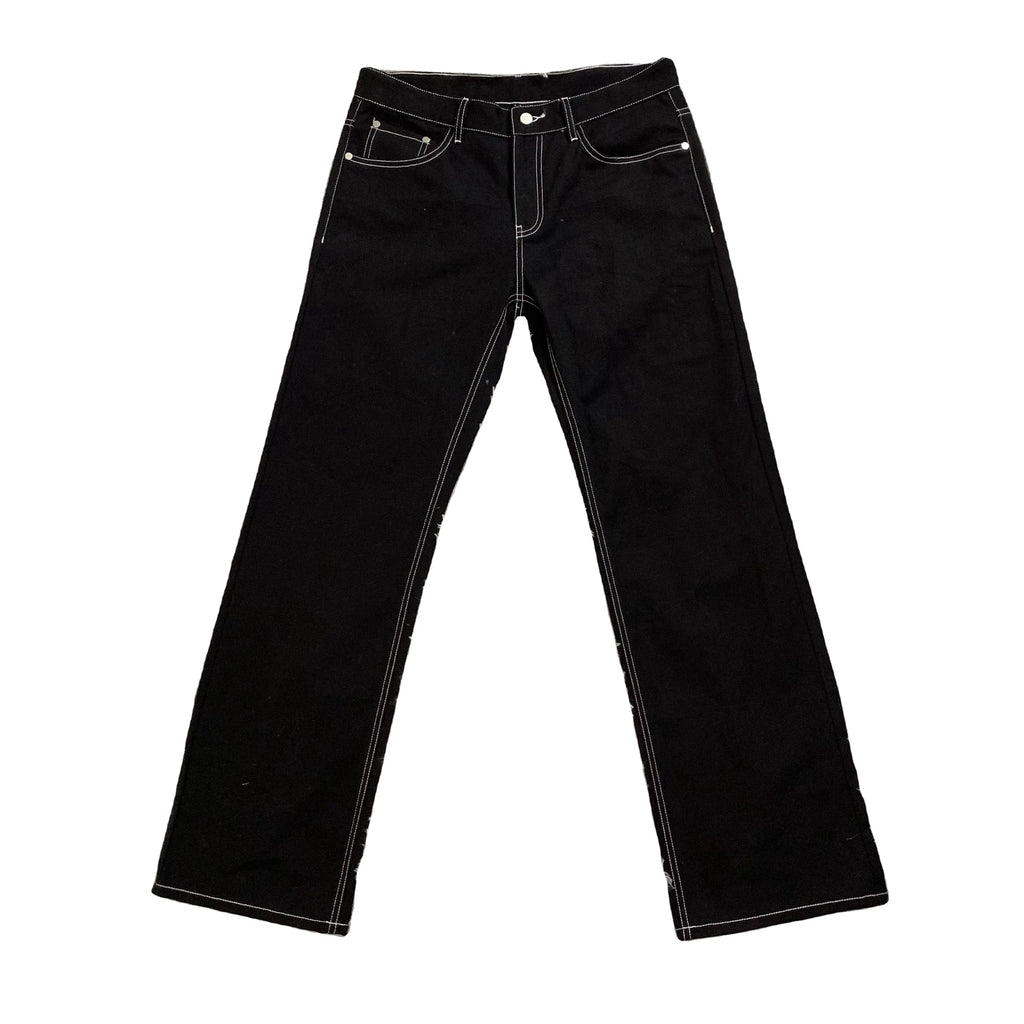 DENIMGUYS European American Custom Logo Fashion Mens Baggy Jeans High Street Straight Denim Pants Blank Men Casual Loose Jeans