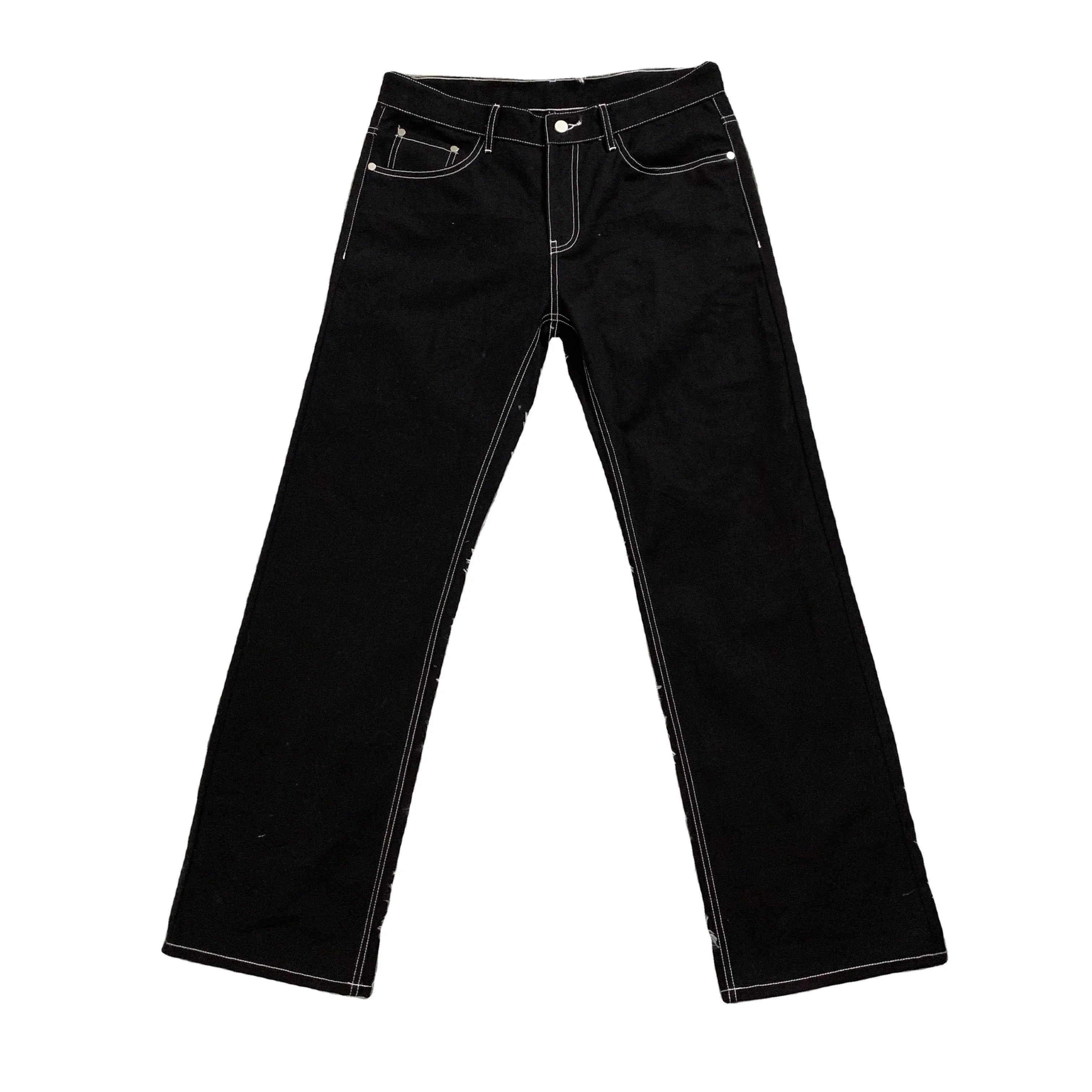DENIMGUYS European American Custom Logo Fashion Mens Baggy Jeans High Street Straight Denim Pants Blank Men Casual Loose Jeans