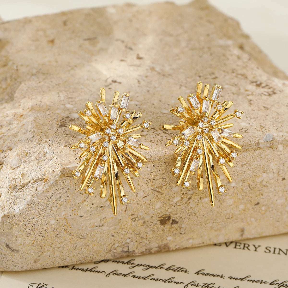 Fashion Unique Design Zircon Earrings for Women Gold Plated Korean Earrings Wholesale Bulk