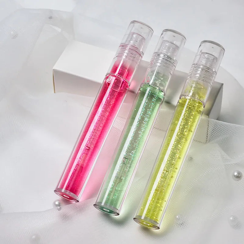 Customizable Shiny Glitter Clear Lip Gloss Fashionable Oil Jelly Lip Base with Moisturizing Care Mineral-Infused Lip Oil
