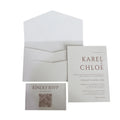 600 Gsm White Texture Paper Printing Wedding Card with Envelope Slots for Respond Card and Thank You Cards