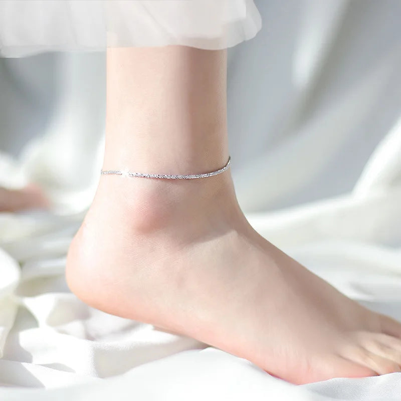 HOVANCI Ankles Jewellery Anklets 6 Refresh Style Non Tarnish Children Anklets Sterling Silver Women
