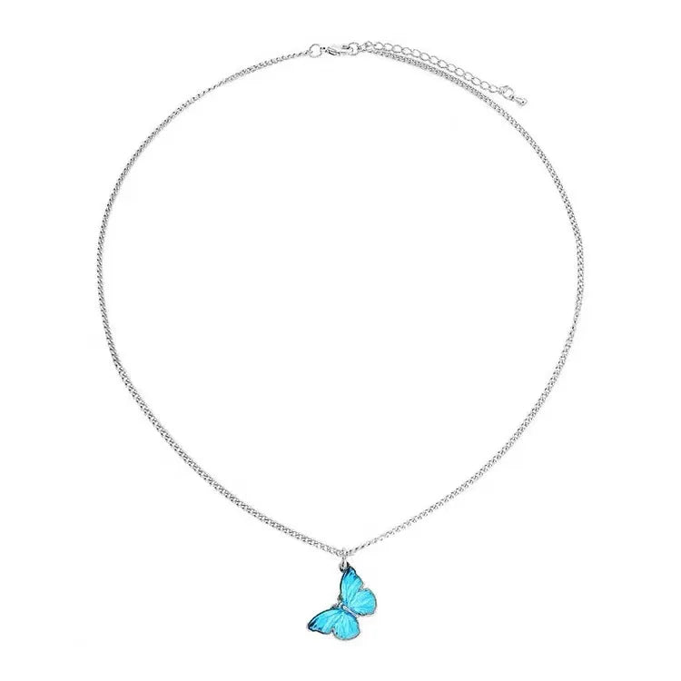 AA00810 TrendyButterfly Necklace Thin Chain Butterfly Pendants Necklace Bracelet for Women Jewelry