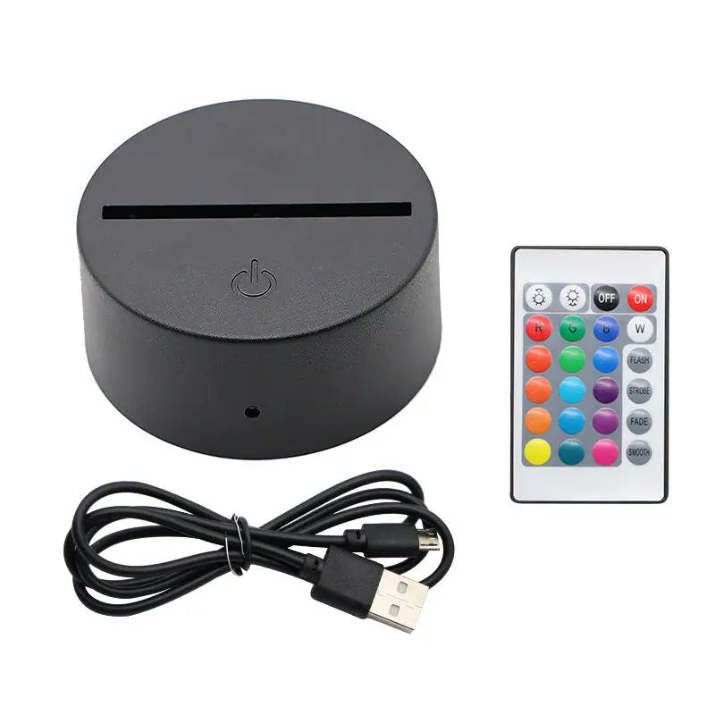 USB Cable Touch 3D LED Light Holder Lamp Base Modern 7 Color ABS Table Lamps Replacement Night Light Bases Colorful Light Bases