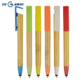 2021 ECO Promotional Recyclable Wheat Straw Multi Function Stylus Tablet Smart Phone Holder Wooden Natural Bamboo Pen