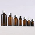 Amber 5ml 10ml 15ml 20ml 30ml 50ml 100ml Glass Essential Oil Bottle With Silver Aluminium Screw Cap