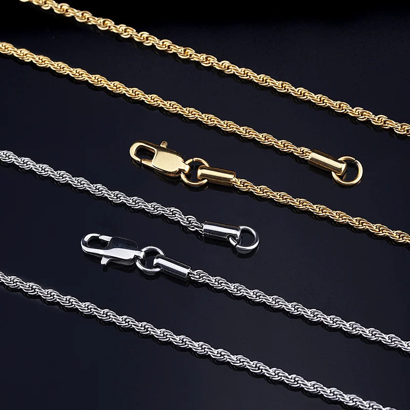 2021 Latest Design Jewelry Trendy Women 14k Gold Plated Chain Gold Stainless Steel Twisted Necklaces